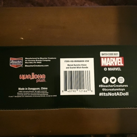 Disney Marvel Studio Wanda Vision Scarlet Witch & Vision Kuricha Chibi Plush New - Picture 2 of 3